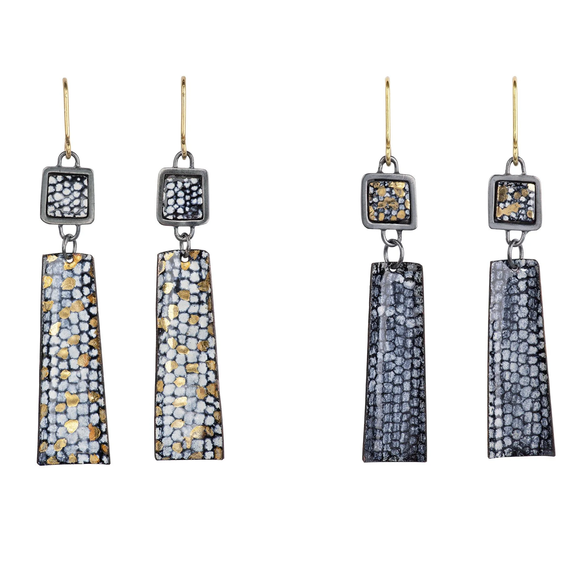 Gold Plated Square Framed Rectangle Drop Earrings.jpg