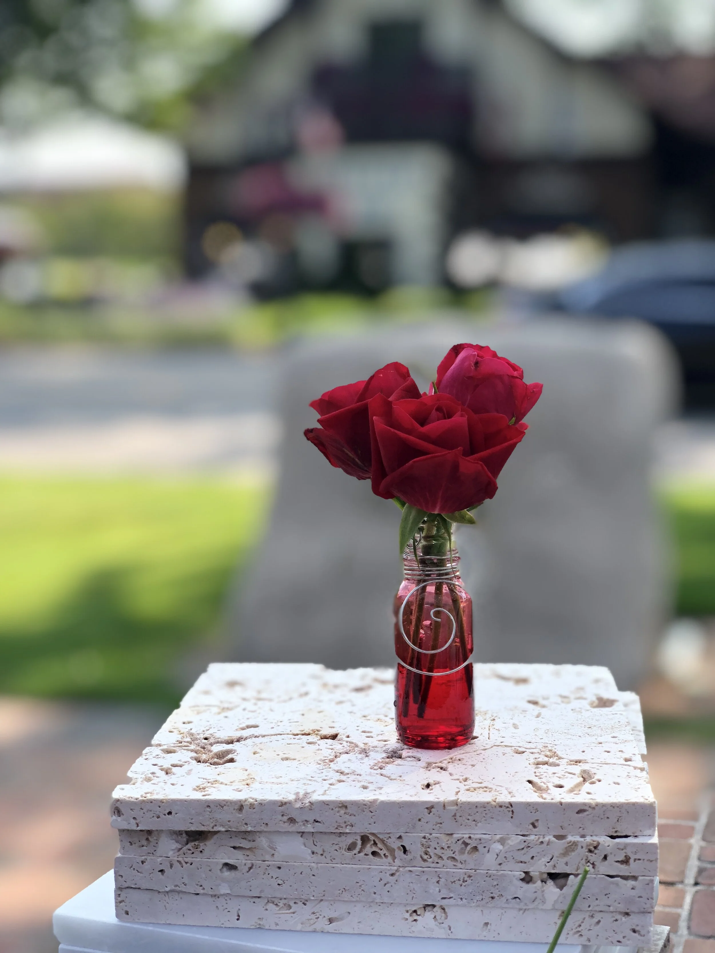 Red Suction Cup Vase