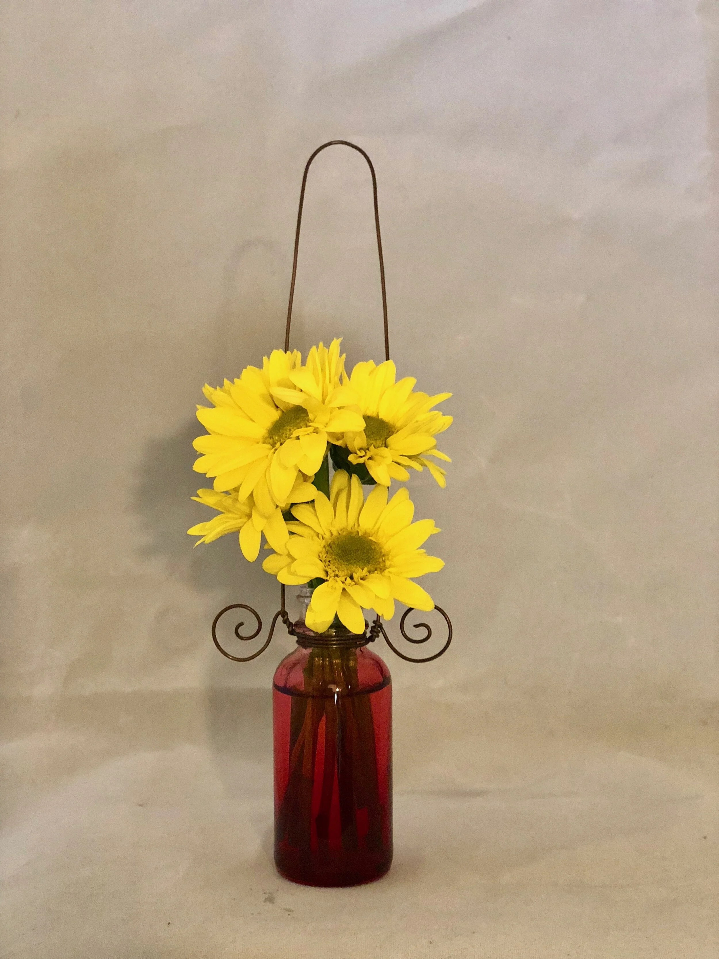 Faded Red Hanging Vase