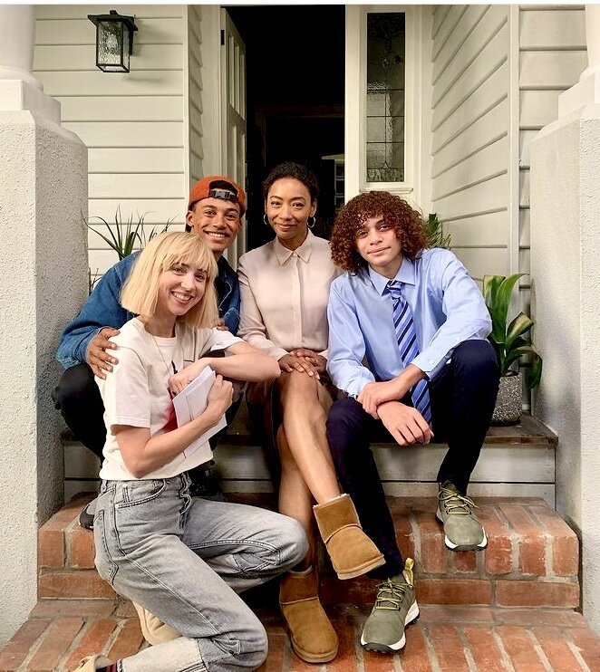 On Clickbait set with Zoe Kazan, Betty Gabriel, & Jaylin Fletcher