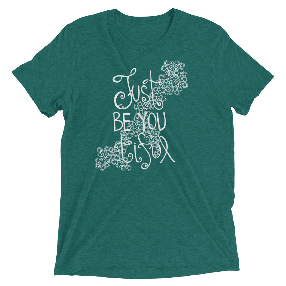 JustBeYou-White2400_mockup_Front_Flat_Teal-Triblend.png