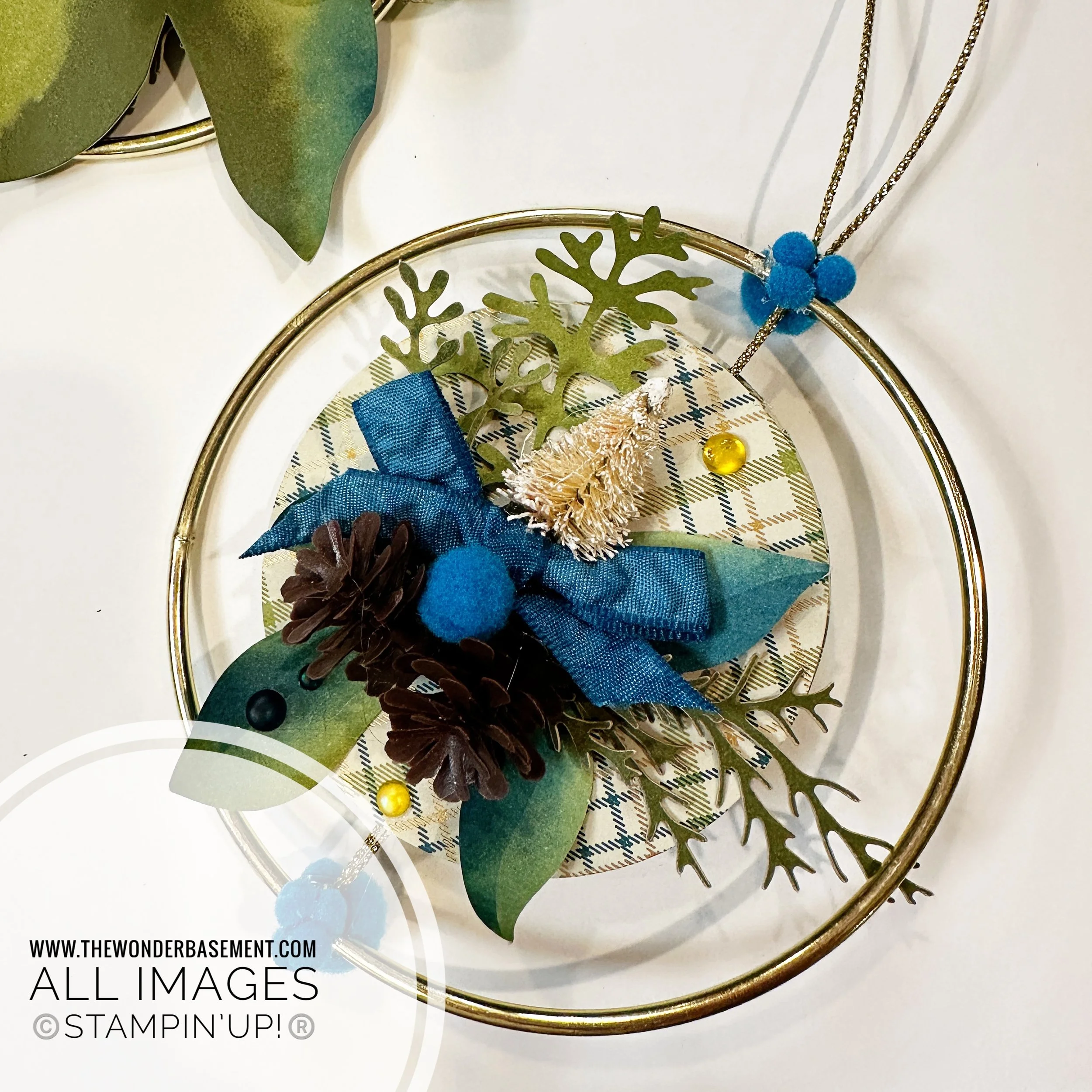 Ornaments modified from a Stampin Up's Christmas Ornament Kit