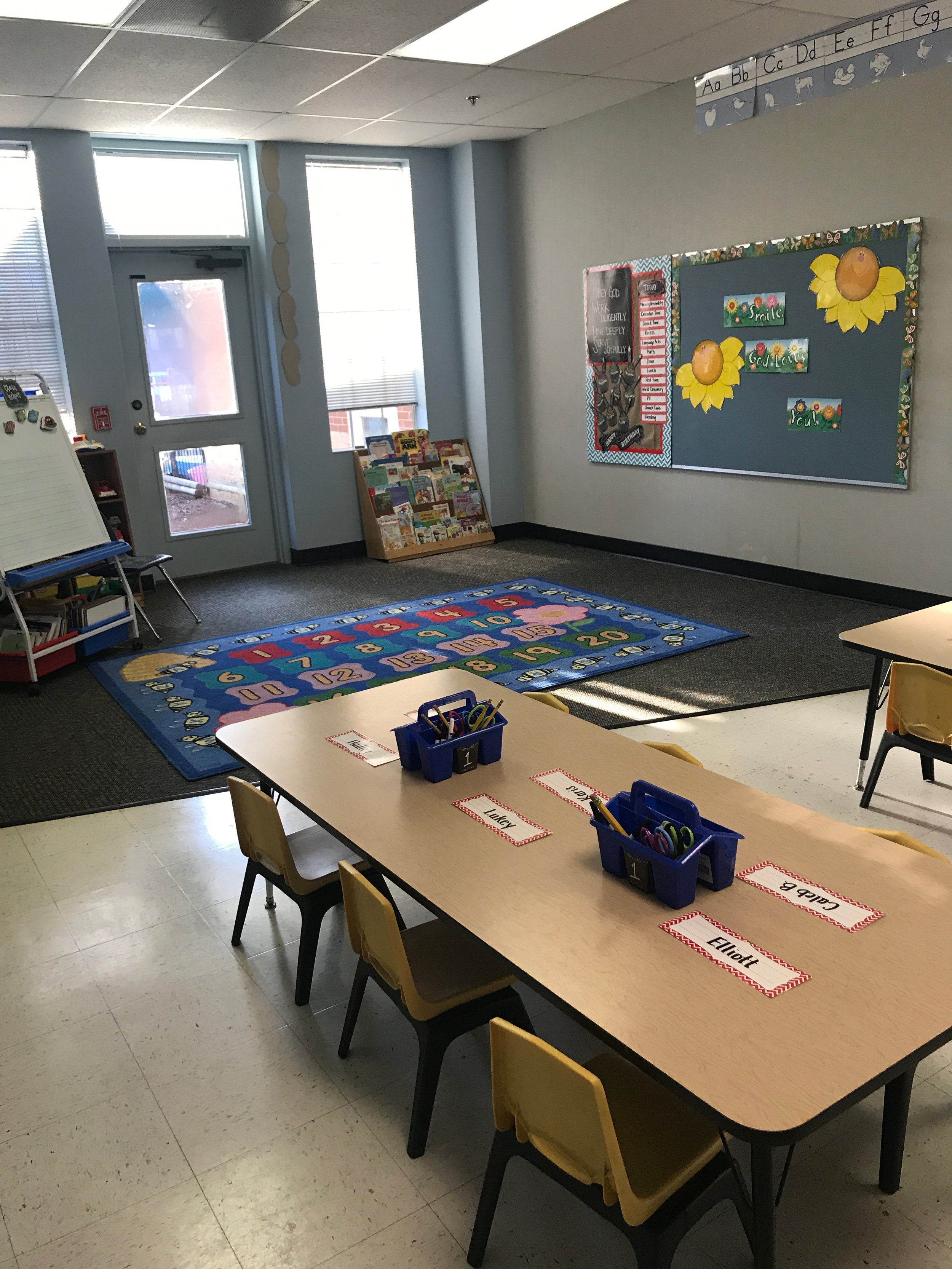 Here's my classroom with the little tiny chairs.