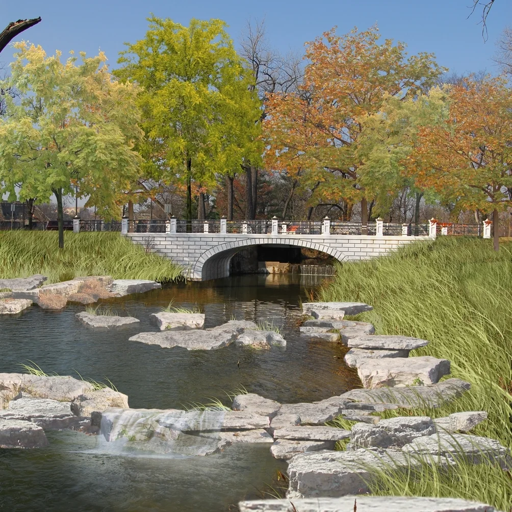 13. The Bridge & Meadow Near the Boathouse