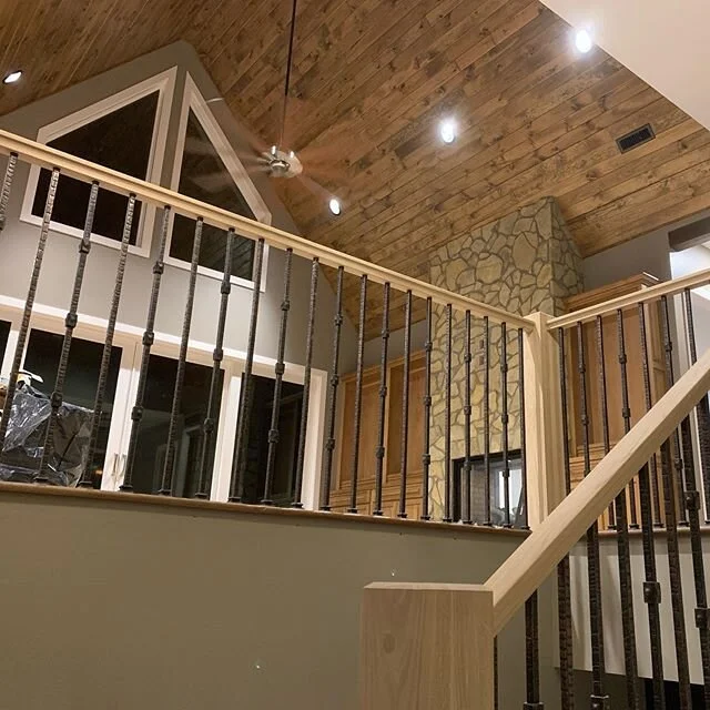 Really digging these Medieval looking balusters. They may be pricey, but they definitely stand out amongst others. 
#riseandrunsc #riseandrunstairworks #repeatcustomer #keoweekey