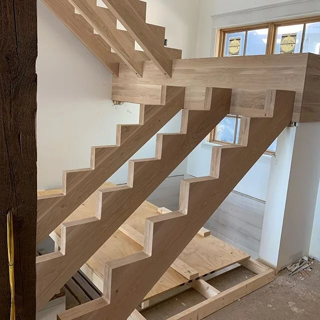 Another set of #openrisestairs for the cliffs community. The railing system will consist of roughsawn timbers, white oak rail and 3/4&rdquo; horizontal rebar. Looking forward to the completion, should make for some good pictures.😉