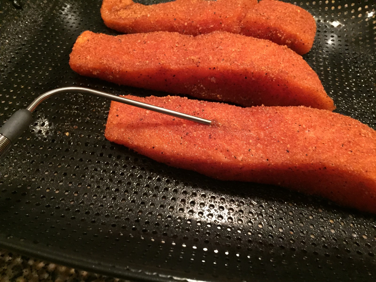 Pro-Series probe in a piece of salmon.