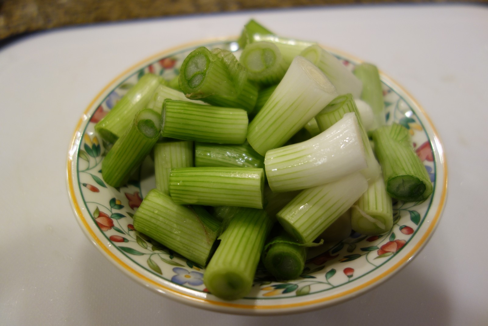 Only use the white and light green parts of the onions. 