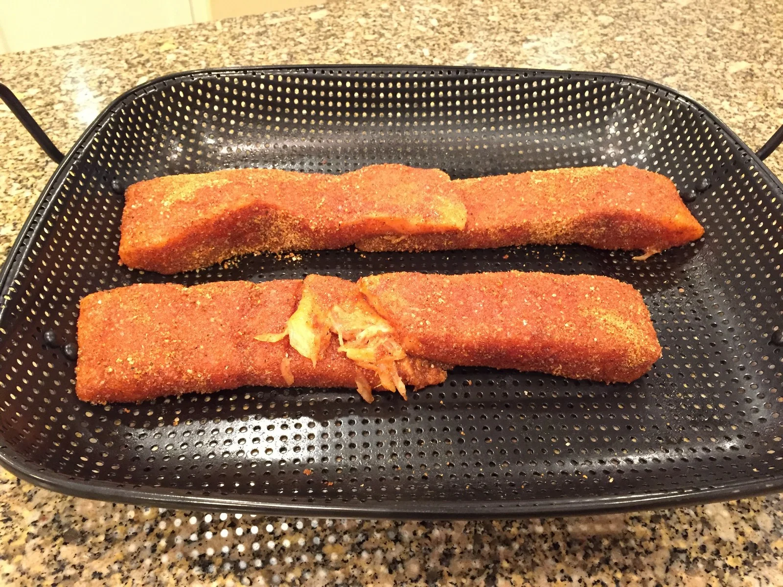 Works great for fish as well. Shown here with Brown Sugar Salmon.