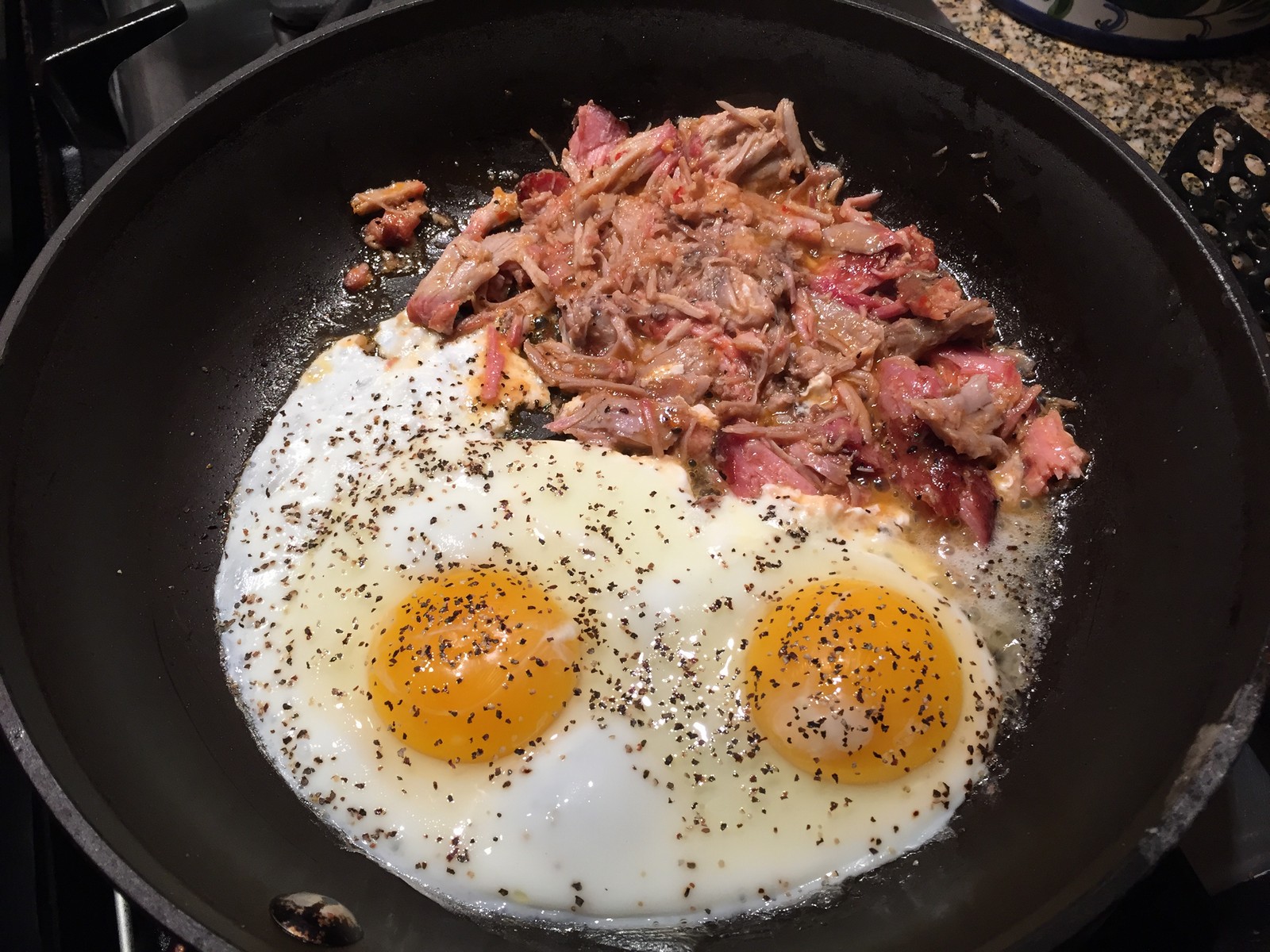 Leftovers are incredible with eggs for breakfast.