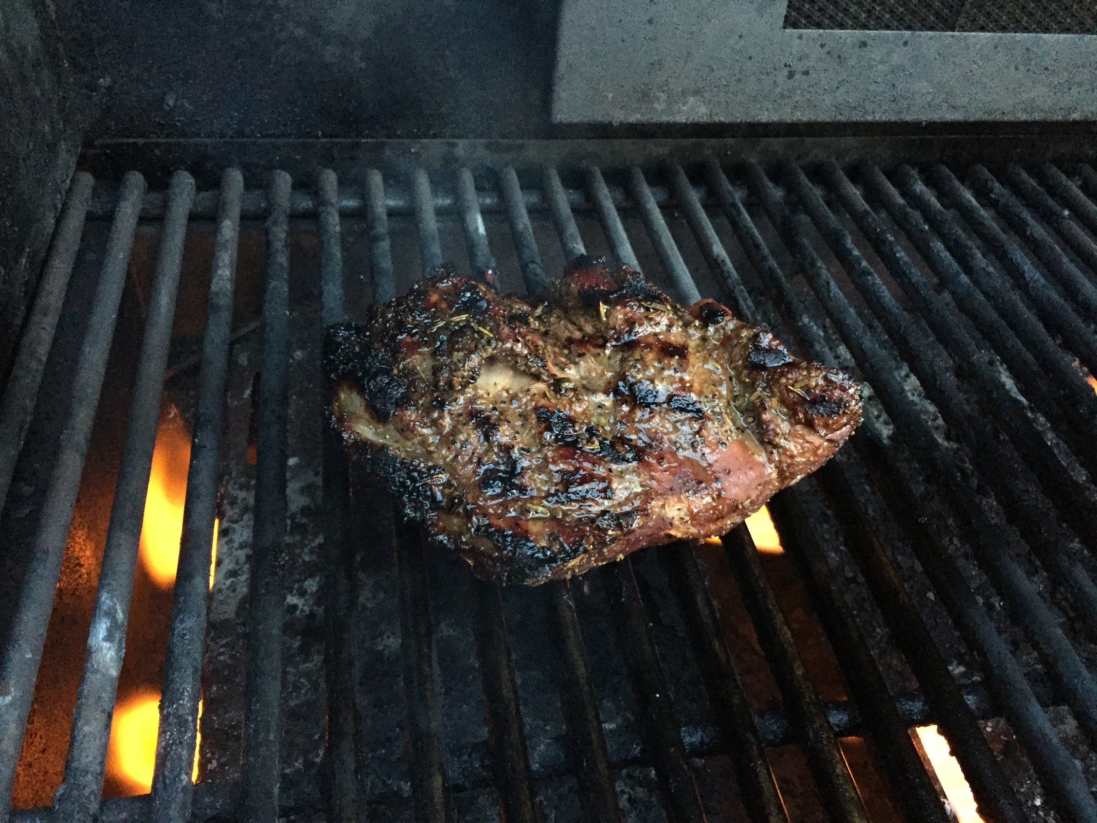 When they reached 115 degrees internal on the smoker, I moved them to my traditional grill at medium high heat to sear them. It took a good 15 minutes for them to reach 130 degrees internal.