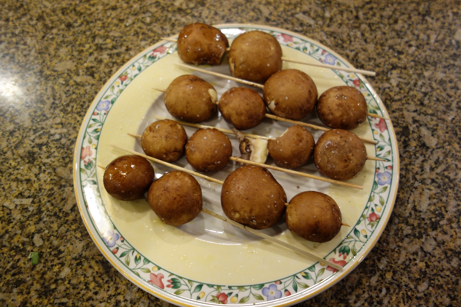 Brush each side with oil prior to cooking. As you can see, they soak it right up.