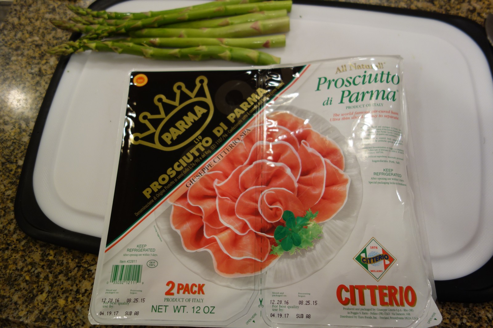 You can buy prosciutto at Costco, as well as many supermarkets. The best prosciutto comes from the Parma region of Italy, hence "Prosciutto di Parma". If you have any left over, eat it plain, or wrap it around a slice of melon for a traditional Italian side dish.