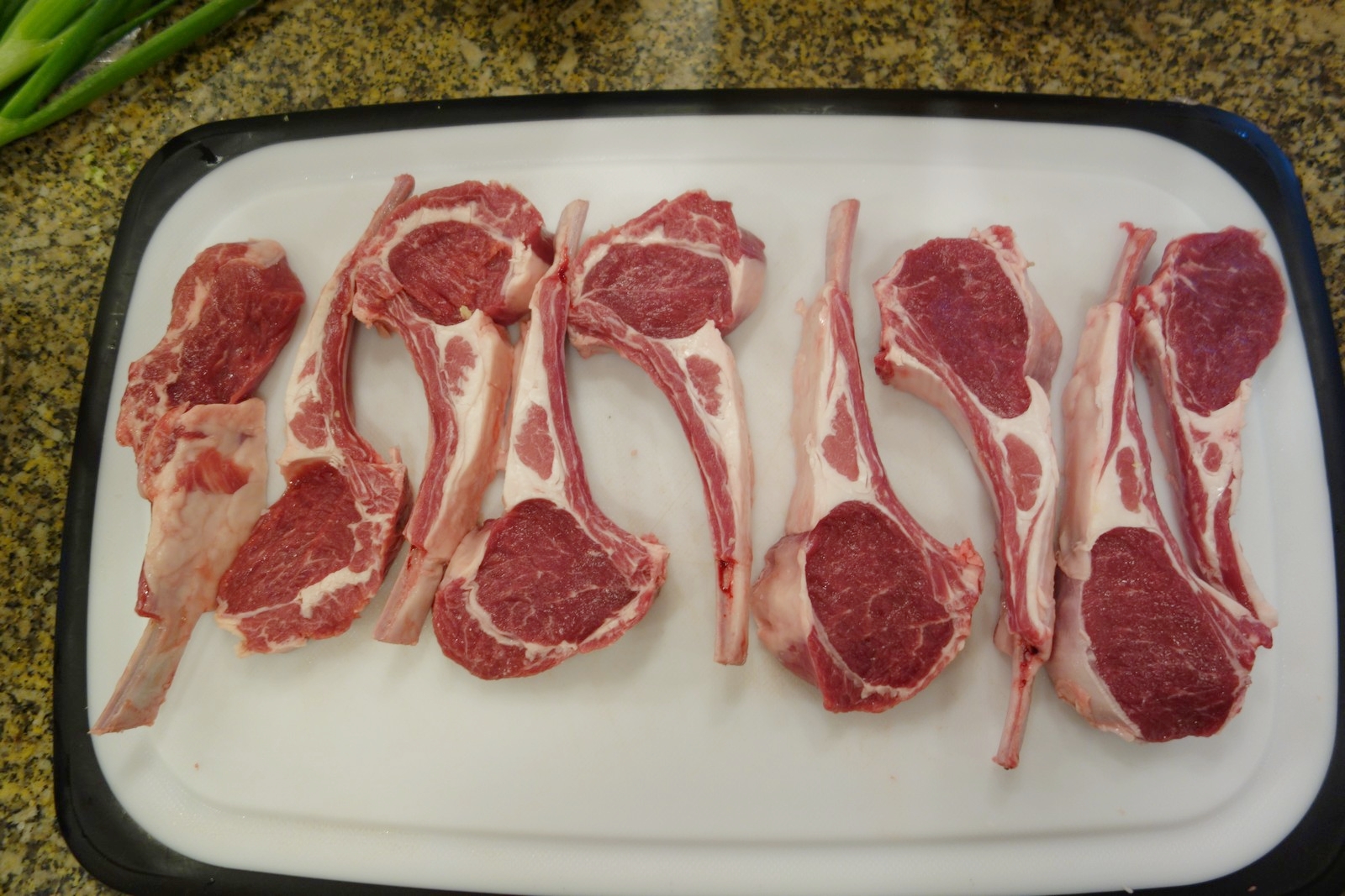 You'll end up with 8 or 9 beautiful little chops.