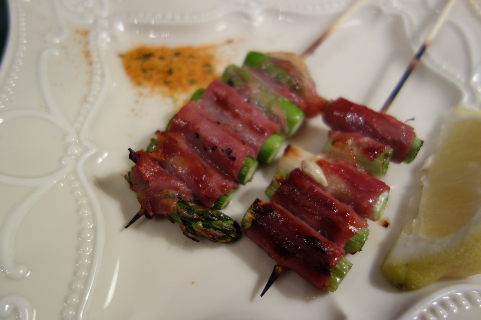 Asparagus and green onion.