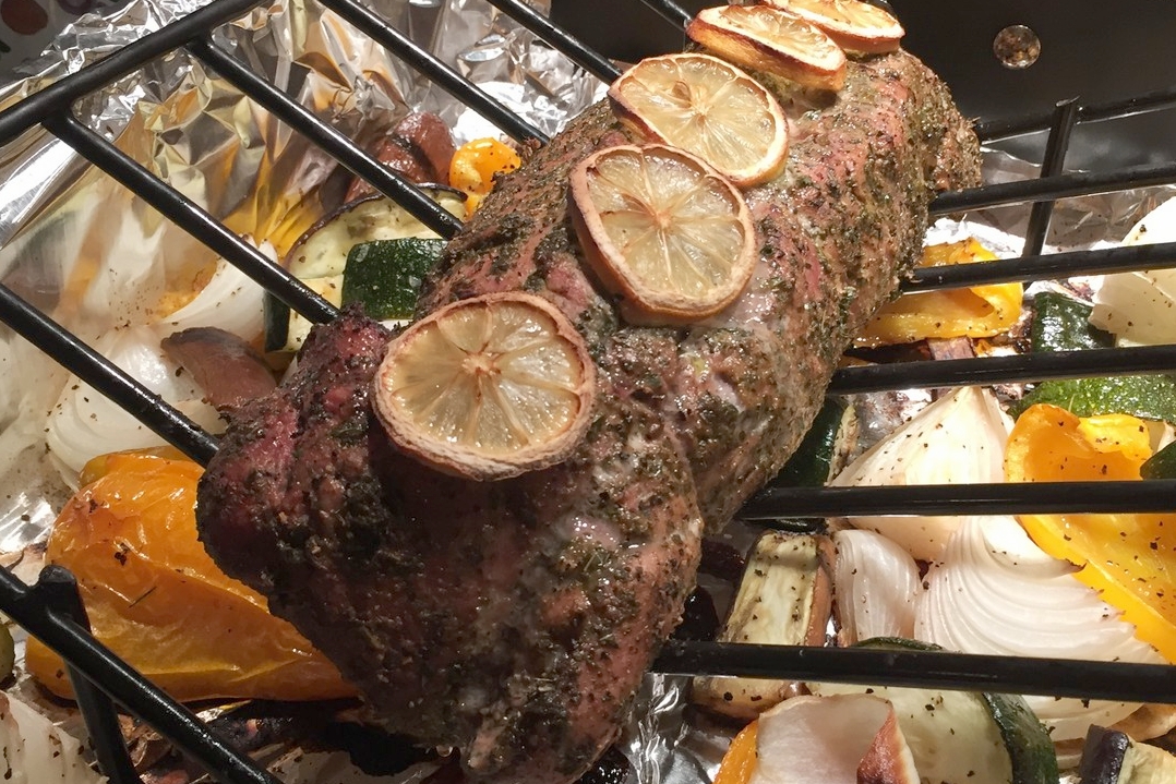 Remove the pork when the internal temperature reads about 130 - 135F. Rest it for 5 - 10 minutes, during which time you should see the temperature rise above 140F.