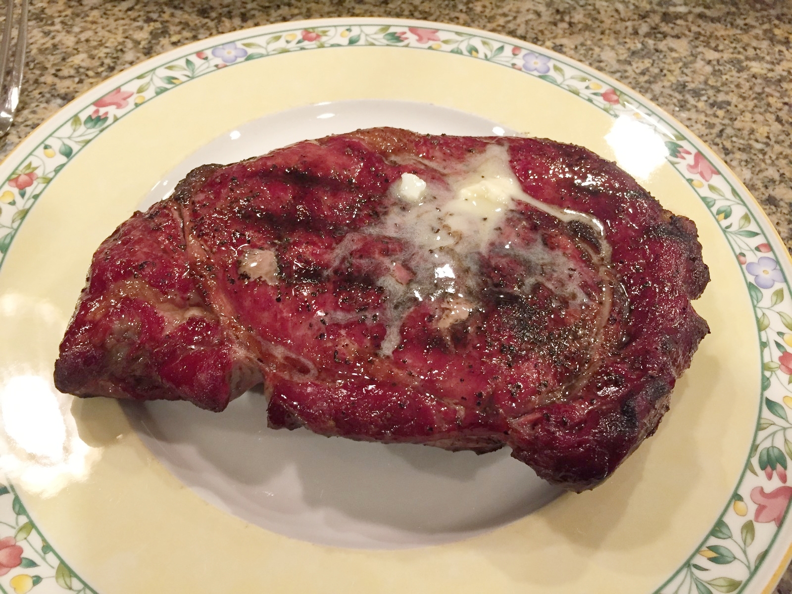A pat of butter on top adds to the overall flavor.