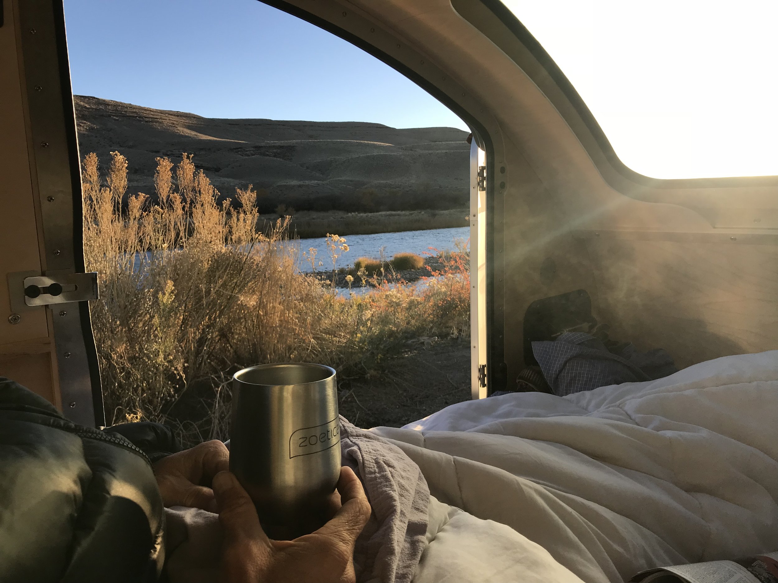 Vistabule teardrop trailer interior