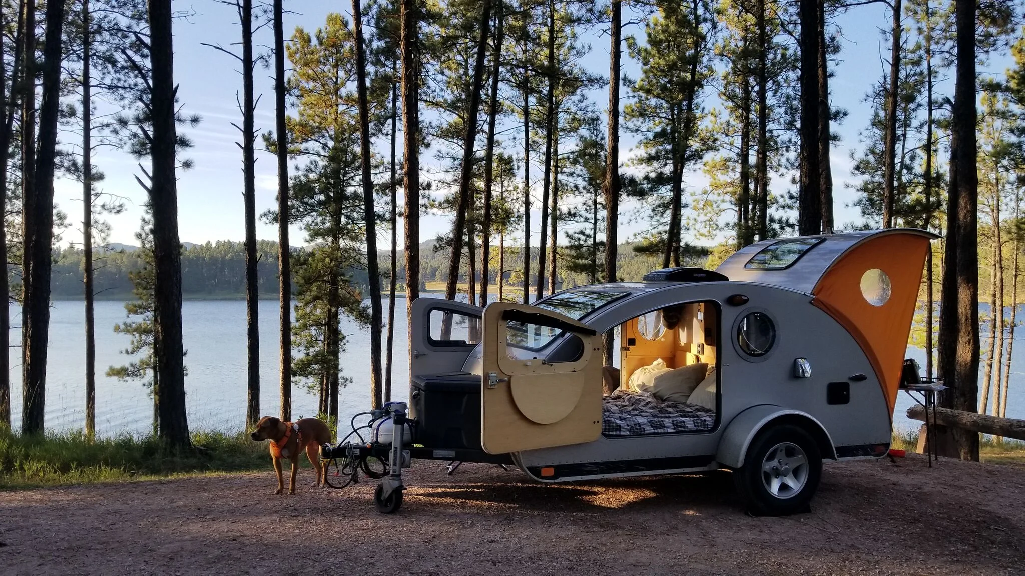 Vistabule teardrop camper trailer outdoor doggo.jpeg