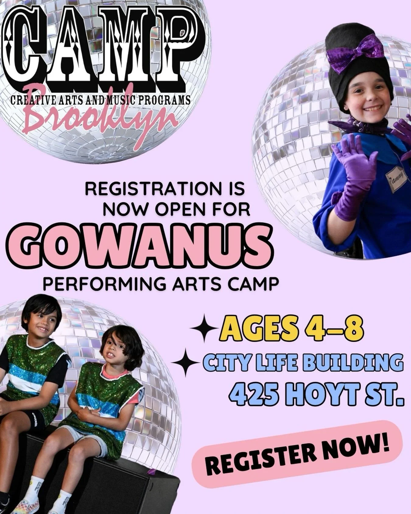 Registration is open for Gowanus Performing Arts CAMP! 
Link in Bio.