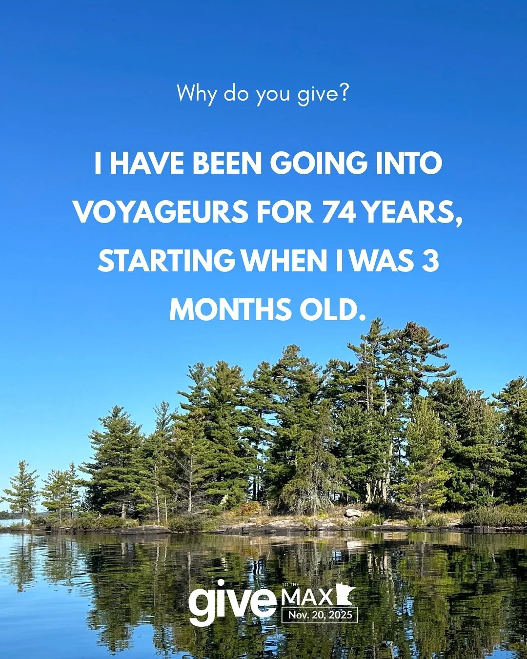 We didn&rsquo;t expect to get this emotional, but here we are reading your #GiveToTheMax messages. 🥹❤️

We&rsquo;re hearing from people who have loved Voyageurs for seven decades and people giving to us for the very first time. 

They give for dark 