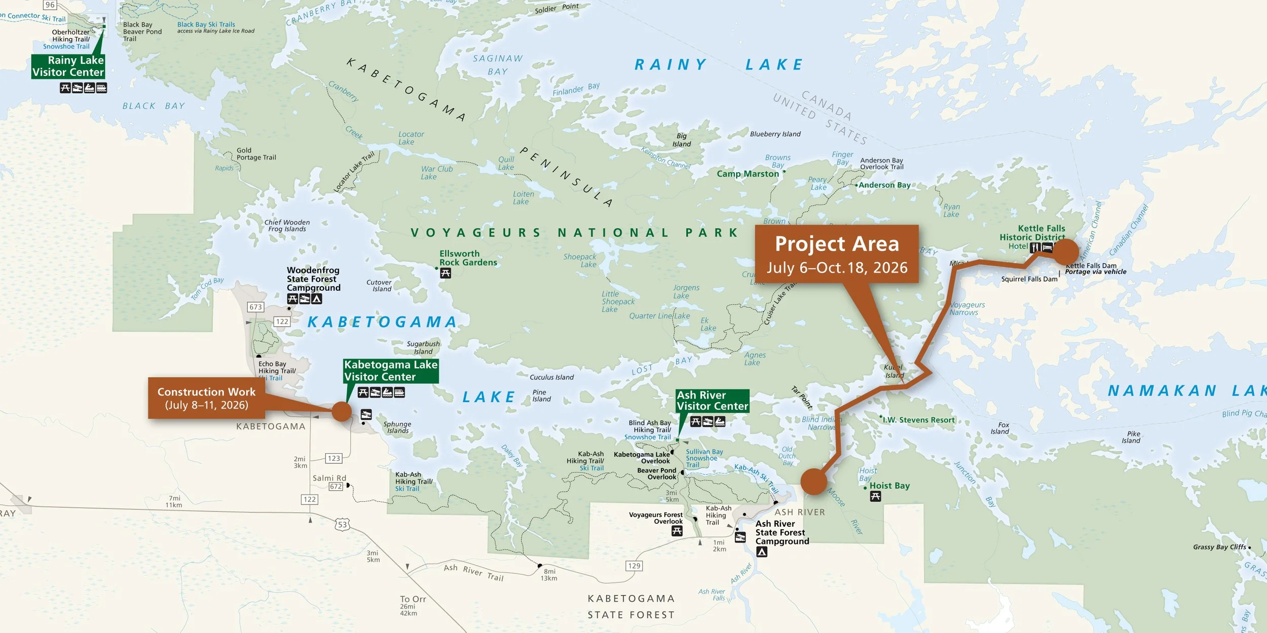 Voyageurs National Park News Release: Great American Outdoors Act Funds Major Infrastructure Improvements for Kettle Falls