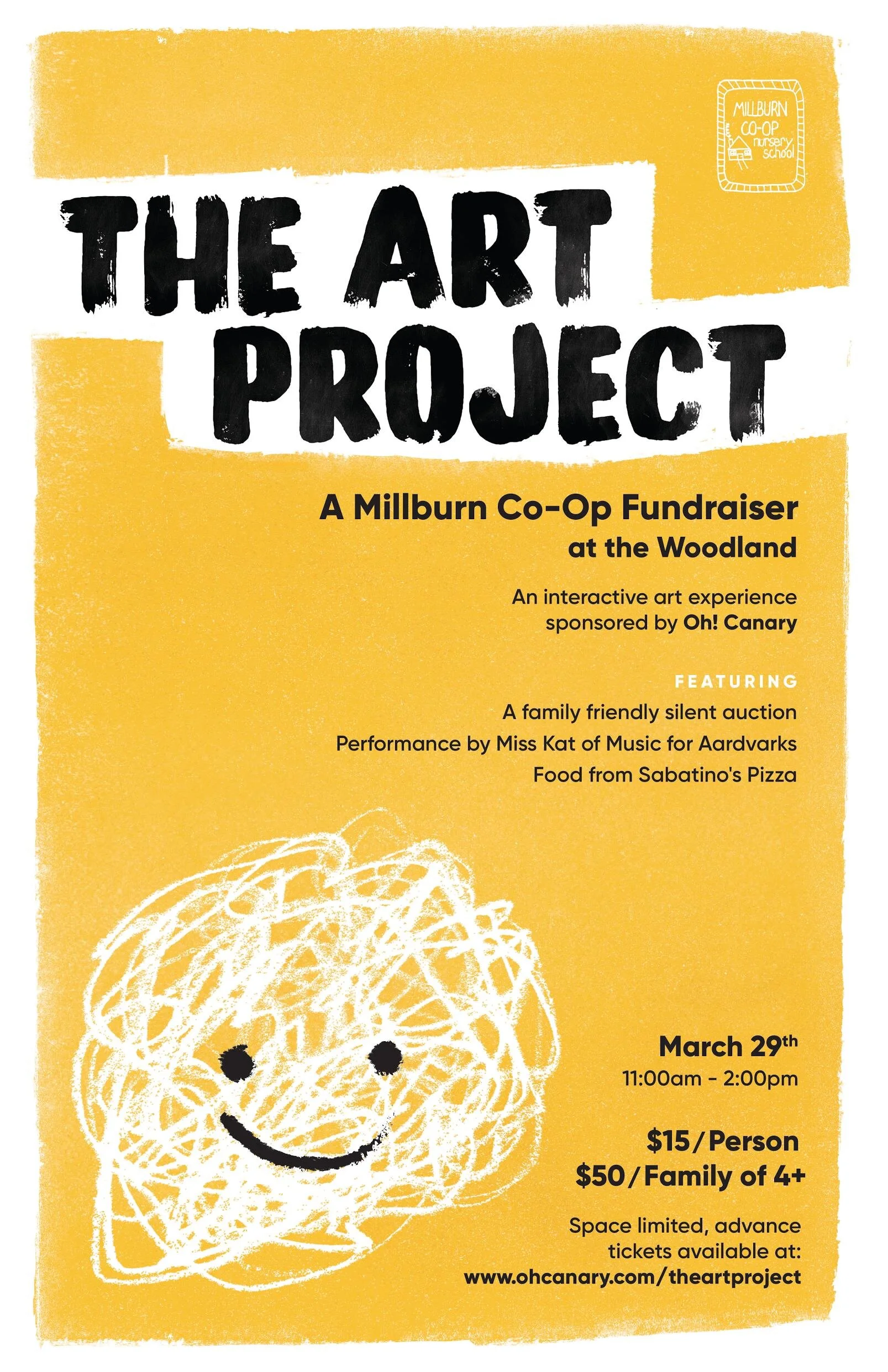 POSTPONED. The Art Project: A Millburn Co-Op Fundraiser sponsored by Oh! Canary