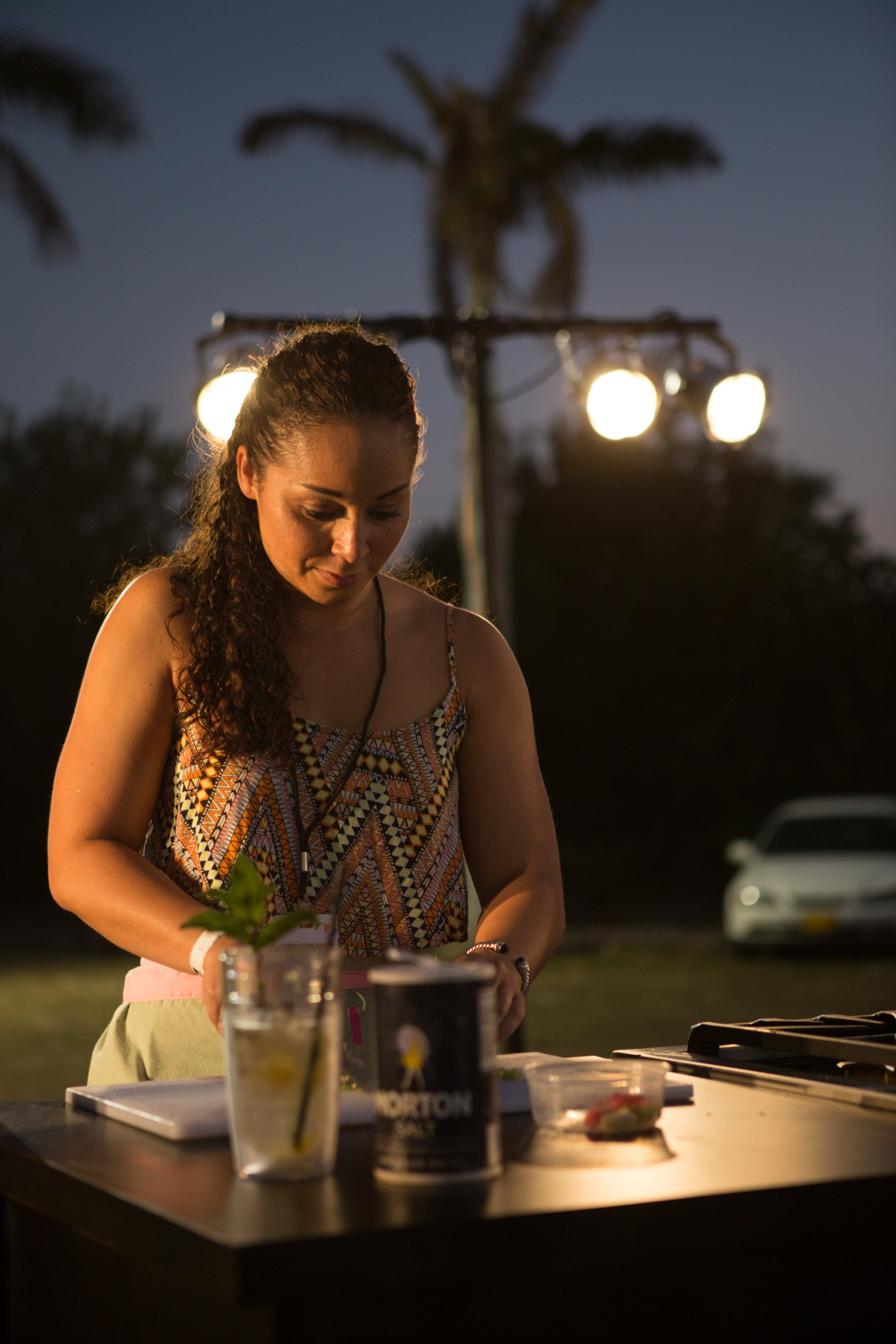 Doing my menial sous chef task of chopping garlic and seasoning peppers Photo credit: Chad Munro of Picture This Studios