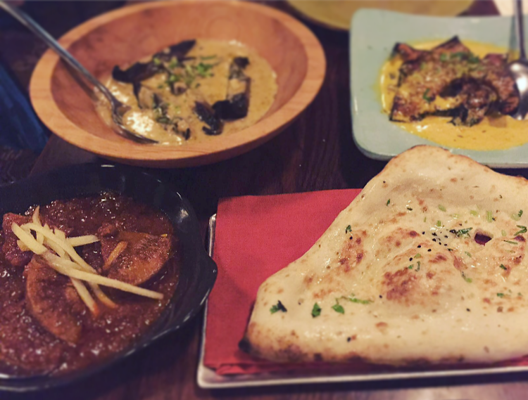 Naan, Jackfruit Curry, Portobello Mushroom Curry & Ghee Braised Squash