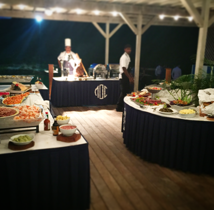 A glimpse of the phenomenal food stations that were available for the dinner at the wedding reception.