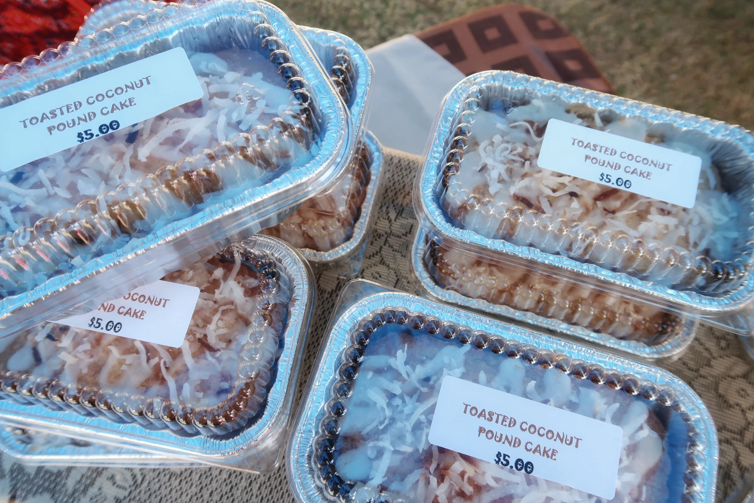 Carol Braggs of Sweet As Can B e's winning Toasted Coconut Pound Cake. Check them out at the George Town Farmer's Market!
