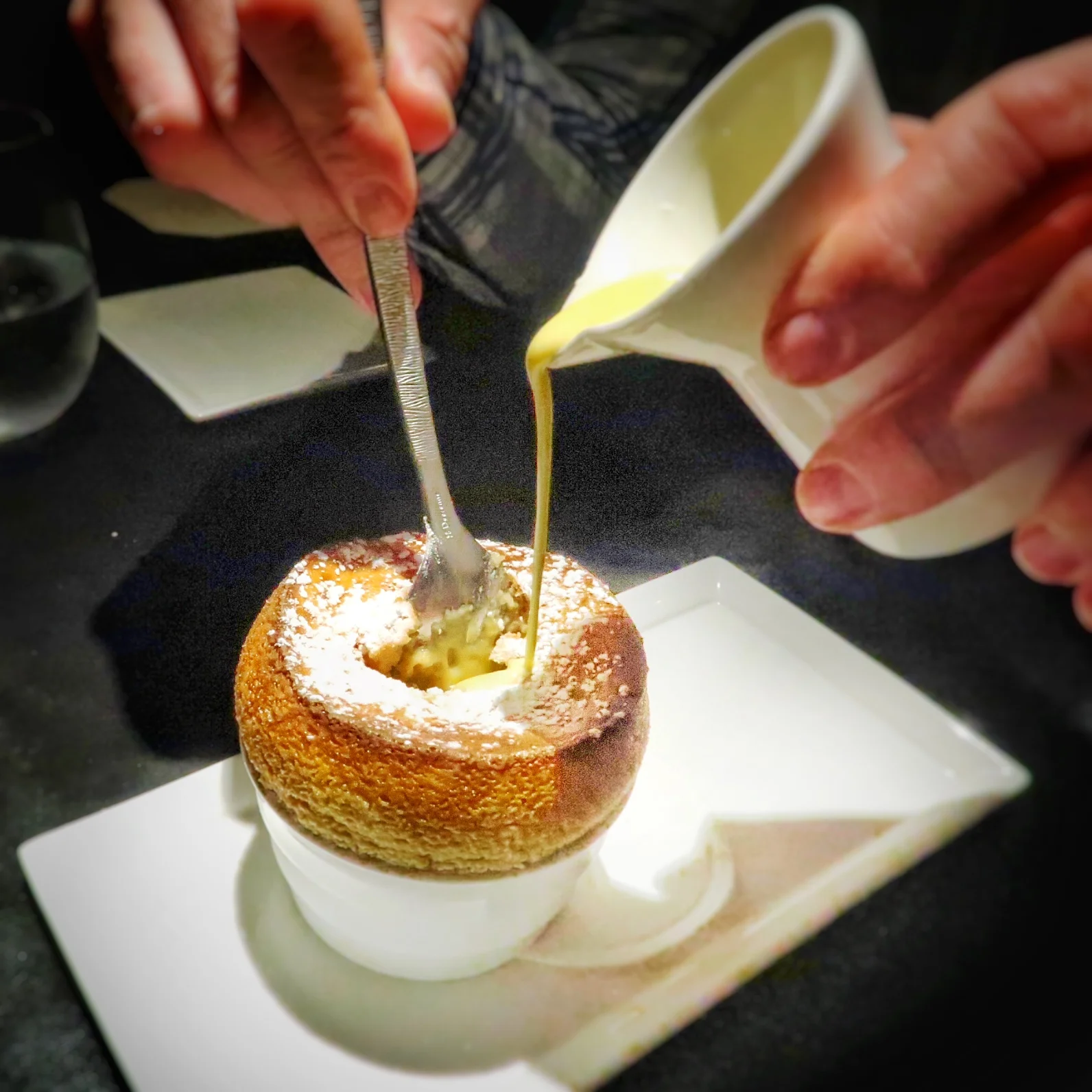 A perfectly executed Dulce De Leche Soufflé
