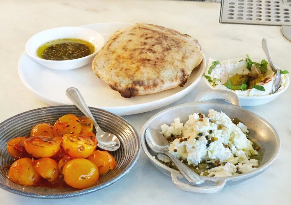 Tomatoes, Bulgarian Feta, Labneh &amp; Pita