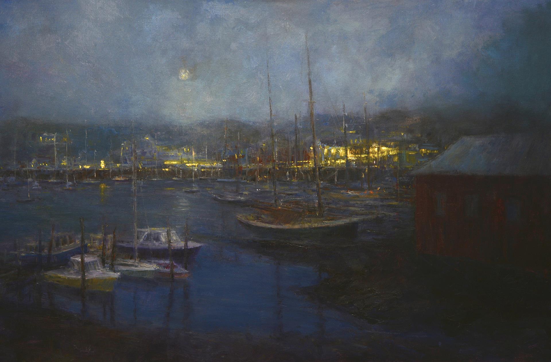 Harbor Lights, Camden an oil by Mark Daly won PleinAir Salon's Best Nocturne Award
