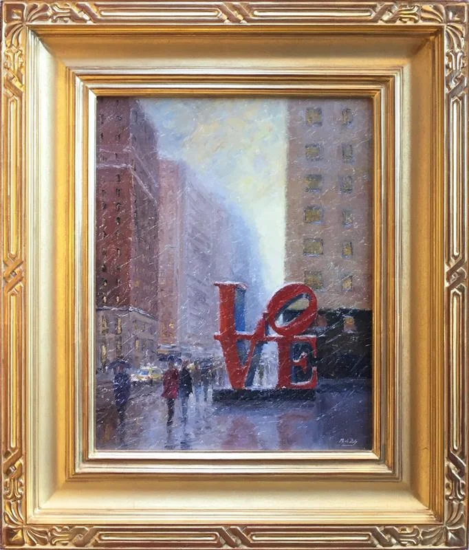 Mark Daly's Love Is All Around, Oil, 20 x 16. Sold by Cincinnati Art Galleries.