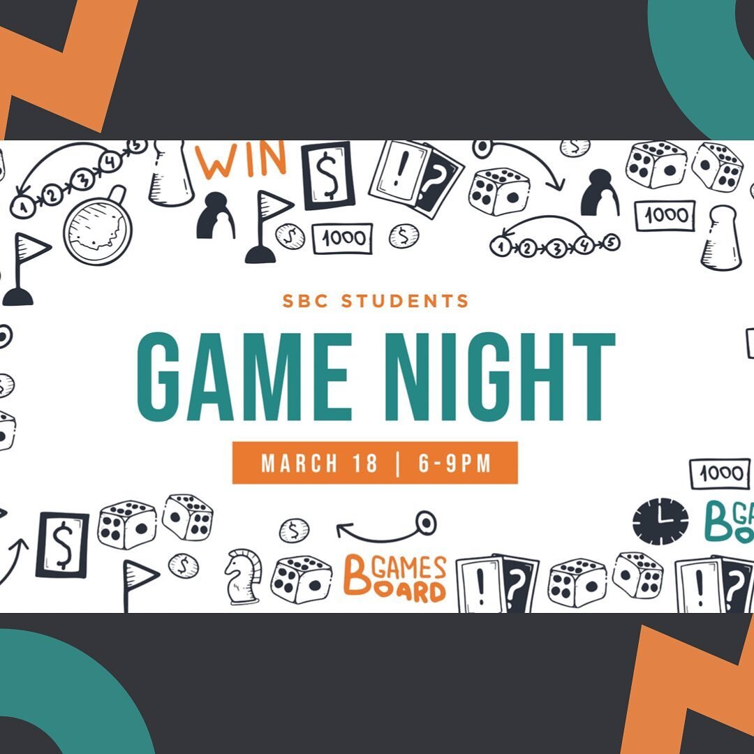Ready for a night of fellowship and fun? Sign up for our SBC Students Game Night now! Follow the link in our bio under &ldquo;Event Sign-ups&rdquo;!