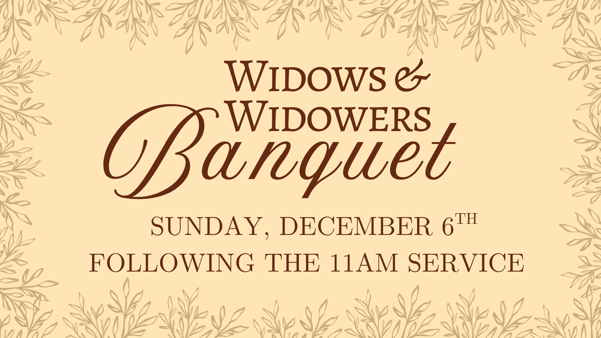 Widows and Widowers Banquet 2026