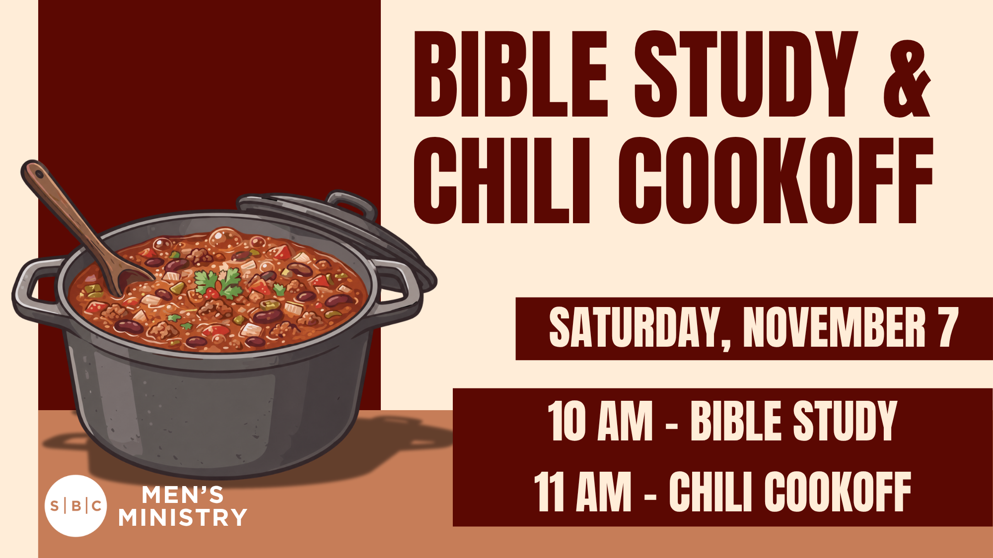 Men's Ministry 2026 | Bible Study &amp; Chili Cookoff