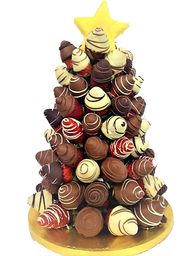 xmas chocolate strawberry cone with pineapple star by fruity bouquets.jpg