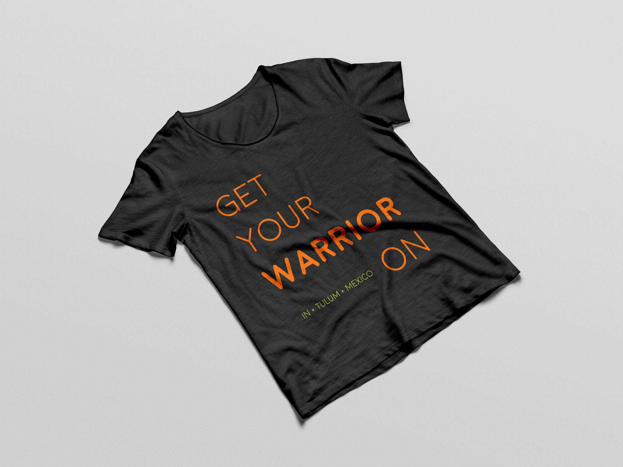 Get Your Warrior On.  Orange on Black