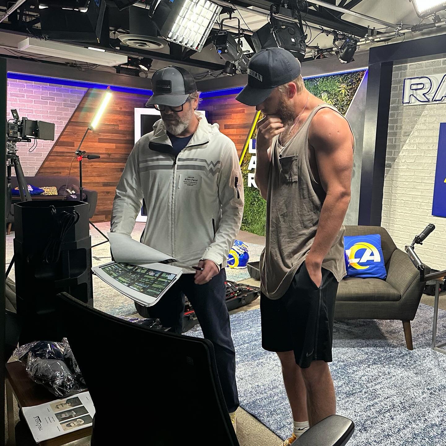 NFL Draft weekend. Fitting we filmed with @cooperkupp @rams  for inclusion in Triangle Park this week. Director @allenfarst and Kupp working behind the scenes prior to filming at the Rams practice facility. Kupp was drafted in 2017 in the 3rd round w