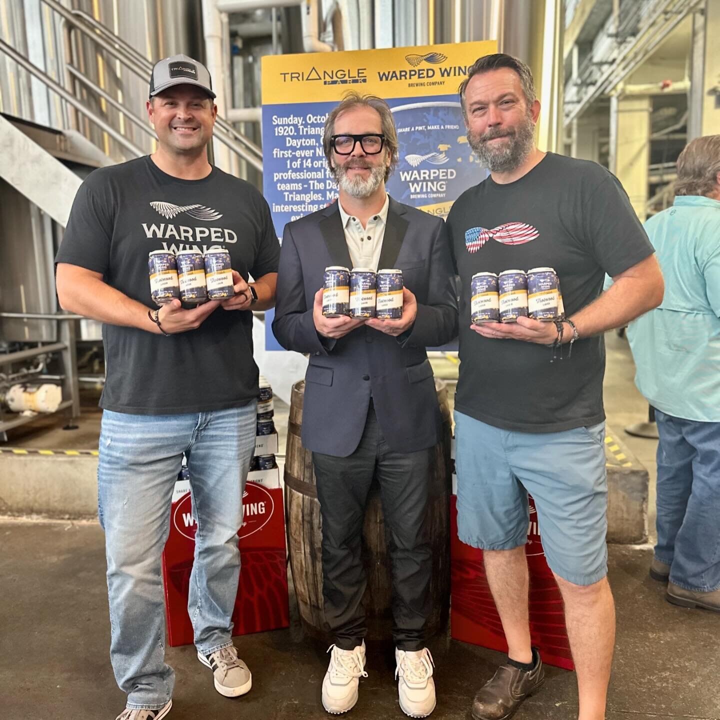 Load up the @warpedwing for @super_bowl2024 this Sunday. I was with business partners Nick Bowman and John Haggerty this past fall when we released @triangleparkmovie beer 🍻. They sold out but lots of other great flavors to choose from. #warpedwing 