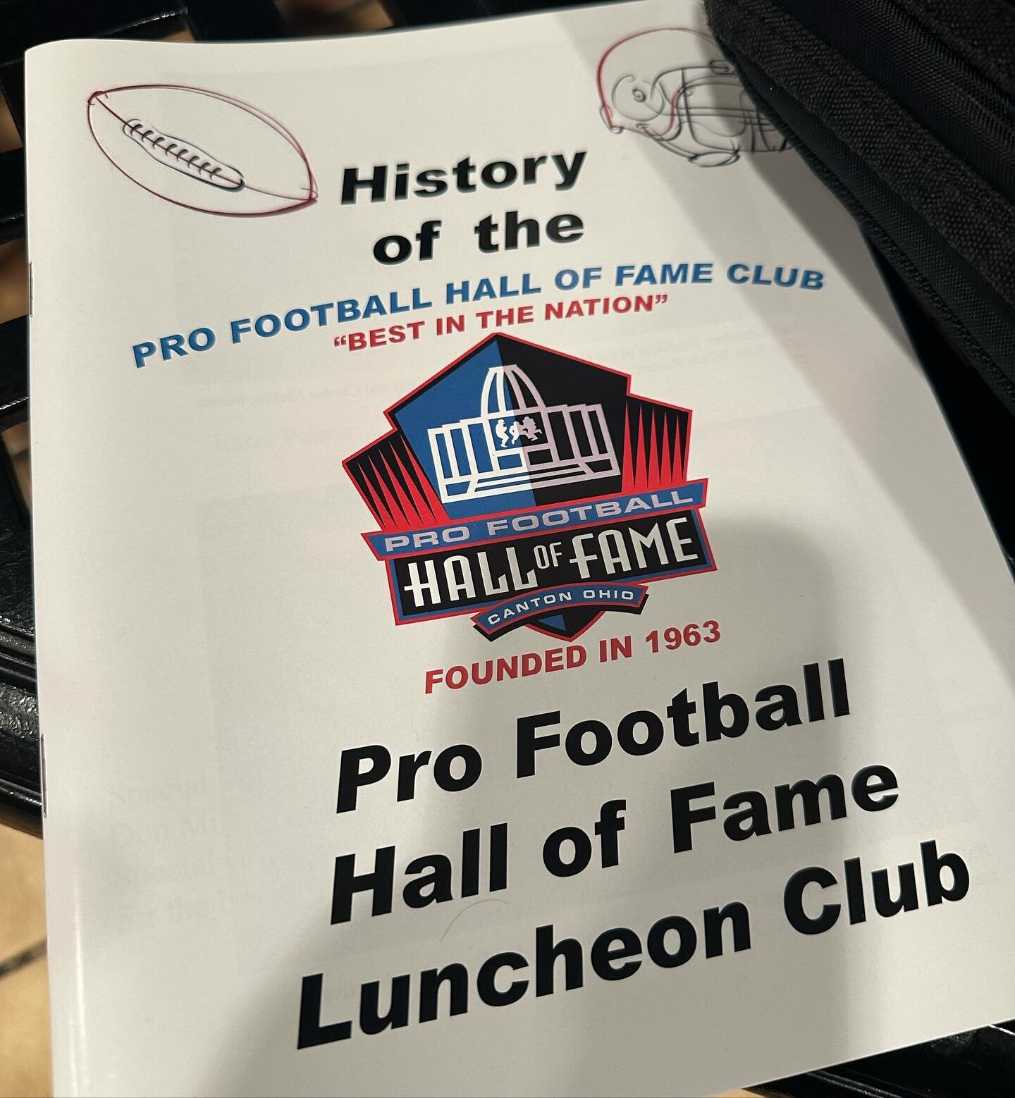 I was the featured speaker today at the Pro Football Hall of Fame Luncheon 🏈. Over 300 guys in attendance in Canton, Ohio. Love the fact these guys love football- honored to share @triangleparkmovie with them. #bigdayout #profootballhalloffame #lunc