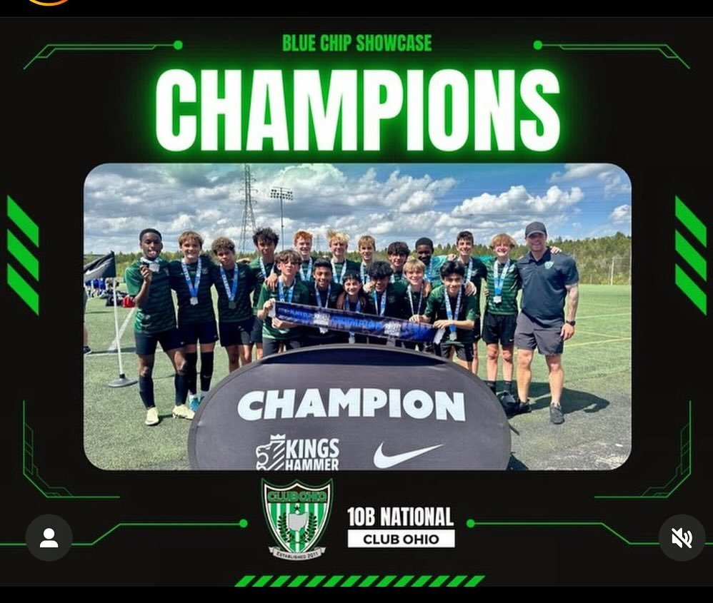 Von and the team he plays on - U14 Club Ohio National Team won the Blue Chip in the top division.  Fun ride. Good competition! #clubohionationalteams #clubohio #bluechip #⚽️