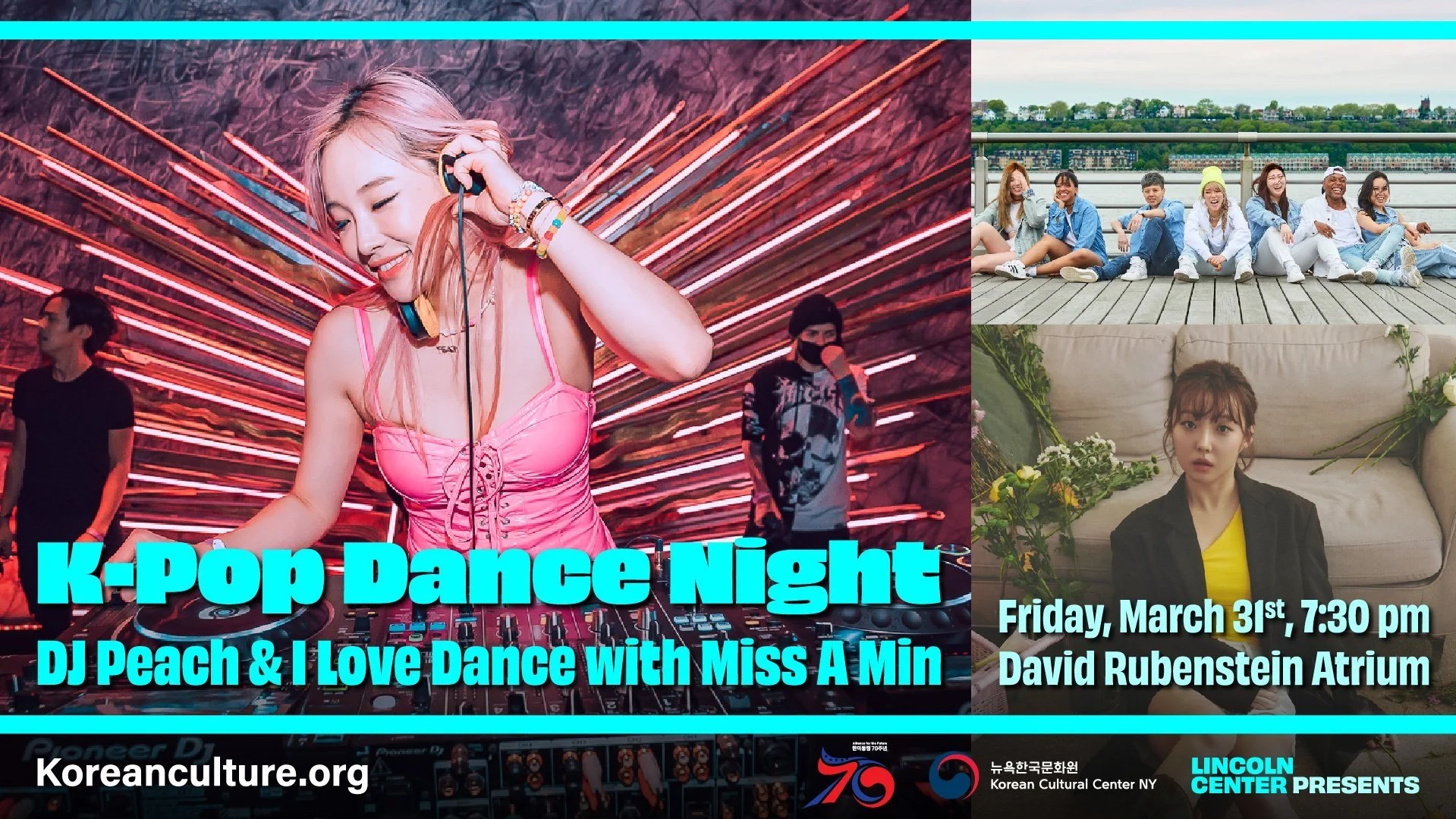 DJ Peach, I Love Dance, Miss A Min와 함께 하는 K-pop Dance Night