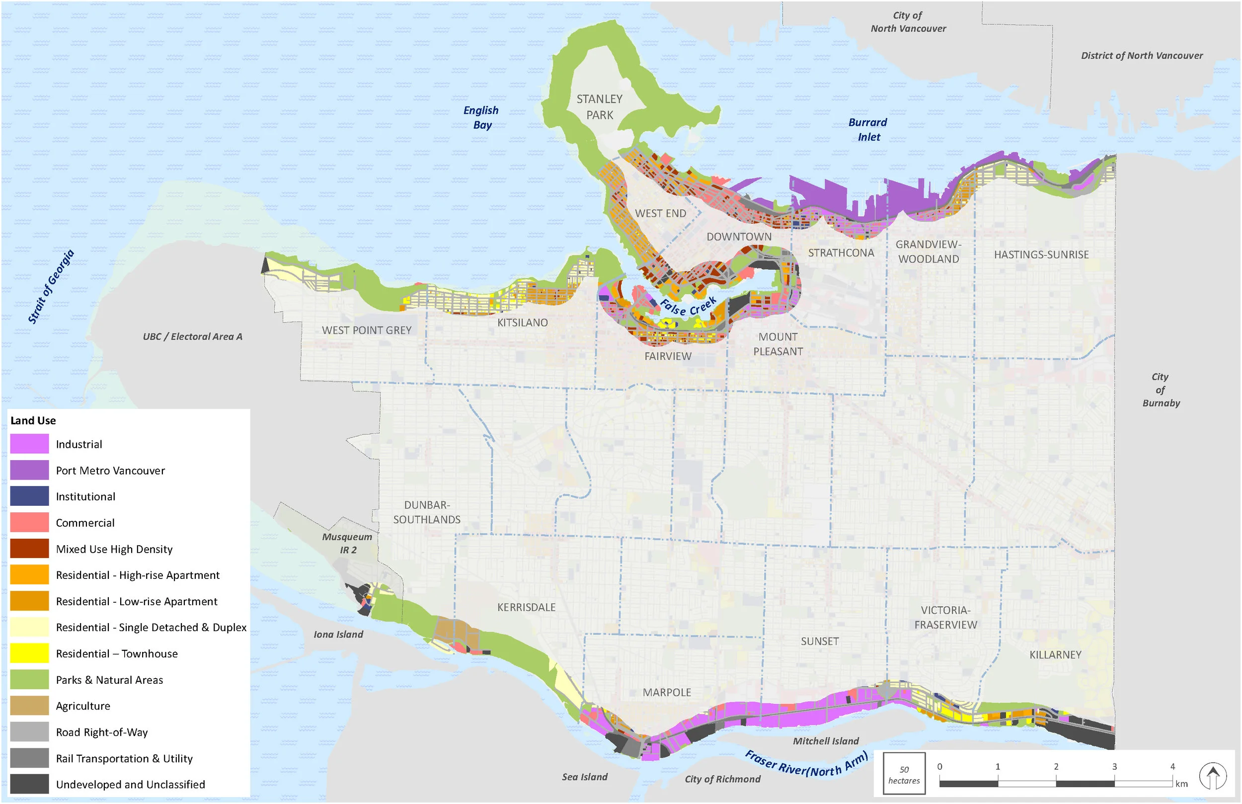 Land use along Vancouver's waterfront