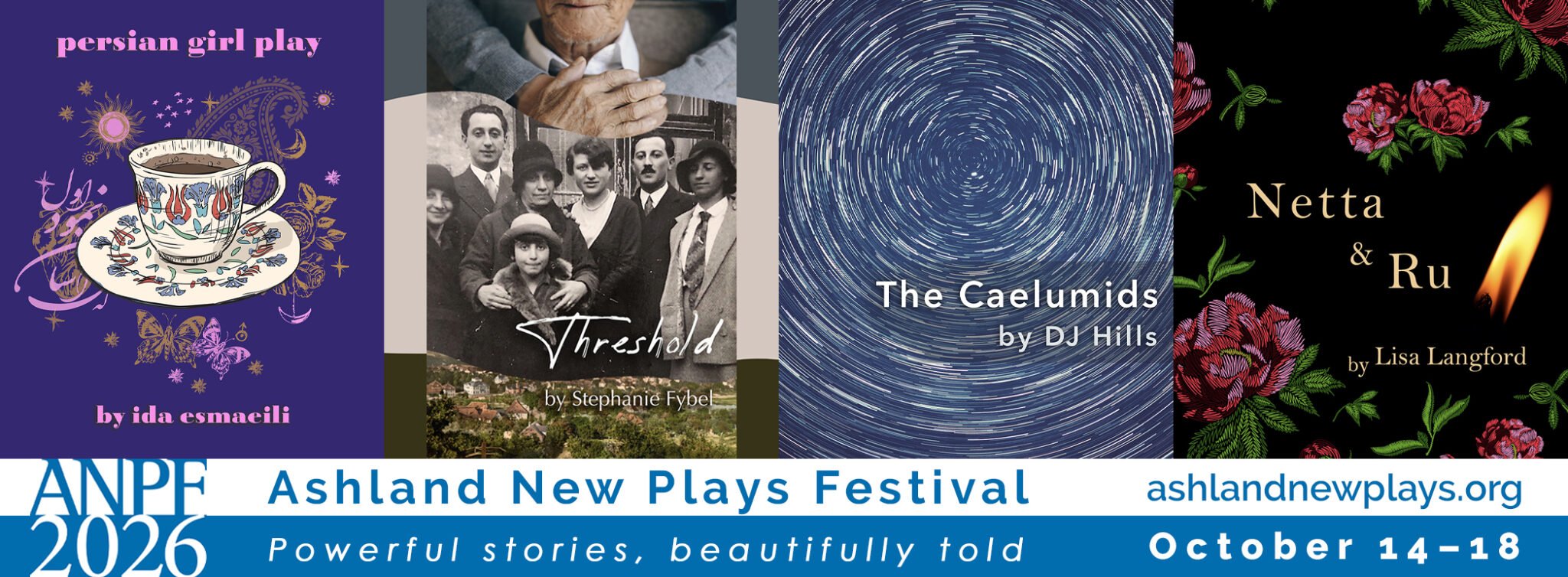Images for the four plays at the Ashland New Plays Festival