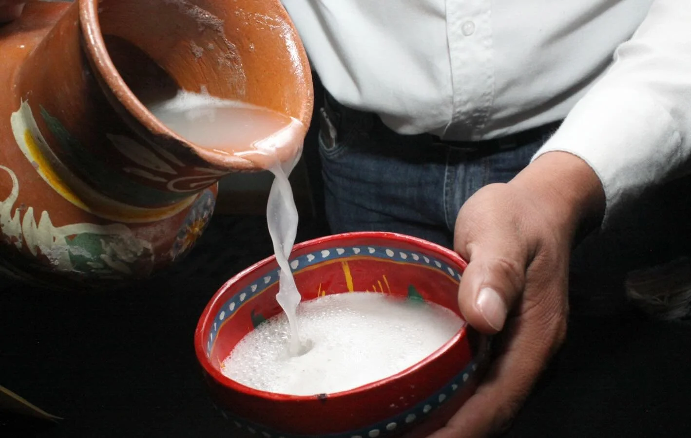 What is Pulque? 
An ancient MesoAmerican alcoholic beverage made from the fermented sap (aguamiel) of the maguey plant. It&rsquo;s milky and slightly sour and unlike other agave spirts, the raw agave is never cooked, preserving the raw essence of the
