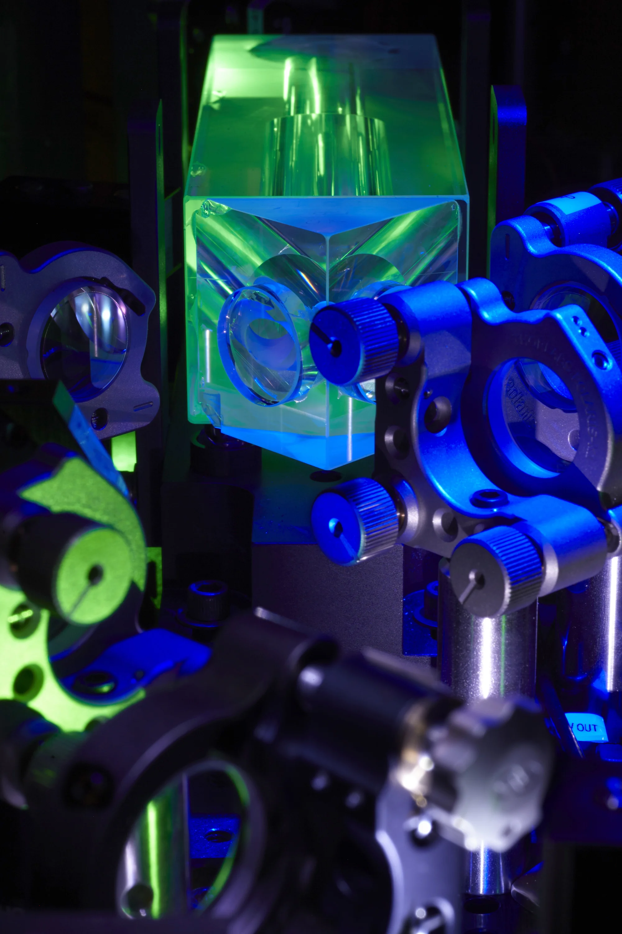 Caltech’s 40-meter prototype interferometer has been the testing ground for many theories and subsequent instruments and applications used at LIGO. Seen above are some high stability mounts for super-polished mirrors and lenses for the prototype. Th…