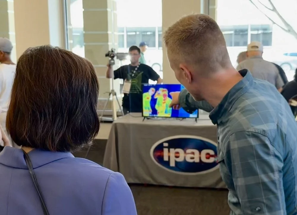  Hummels and Representative Chu stopped by the IPAC booth and glimpsed their images in infrared light. Scientists worldwide rely on technical work by IPAC, a center on Caltech’s campus that gathers, processes, protects, translates, and makes publicly